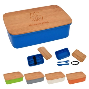 Wheat Lunch Set With Bamboo Lid