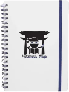 Personalized White Spiral Notebook (5" x 7") - Elastic Band