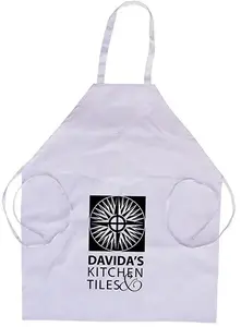 Customized White Wide Top Apron