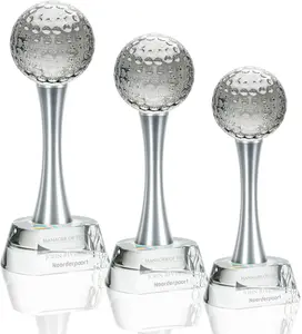 Customizable Crystal Golf Award for Outstanding Golf Achievements