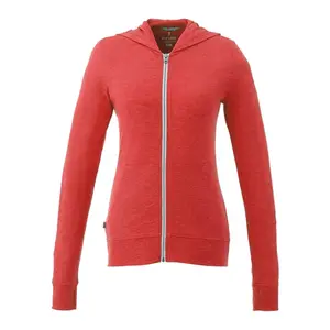 Custom Women's Lightweight Knit Full Zip Garner Hoodie with Thumb Holes