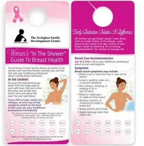 Women's "In The Shower" Guide To Breast Health Self-Exam Punch-Out Reminder Shower Card English