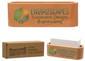 Imprinted Wood Business Card Holder