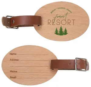 Custom Wood Luggage Tag