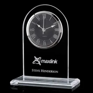 Custom Jade Desk Clock 7½" with Logo Branding