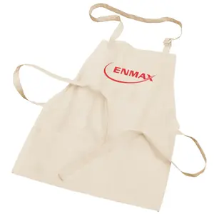 Natural Work Apron with Adjustable Neck & Waist Ties, 3 Pockets