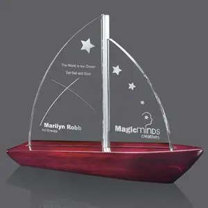 Rosewood & Jade Glass Sailboat Award for Corporate Recognition