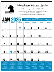 Custom Yearly Record® Blue Calendar