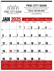 Custom Yearly Record® Red Calendar