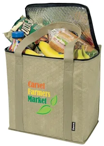Zippered Insulated Grocery Tote Bag