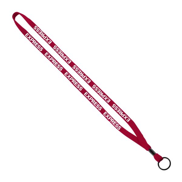 1/2" Cotton Lanyard with Metal Crimp & Split-Ring