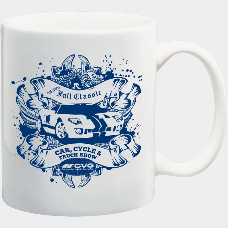 1 Color Ceramic Mug: White