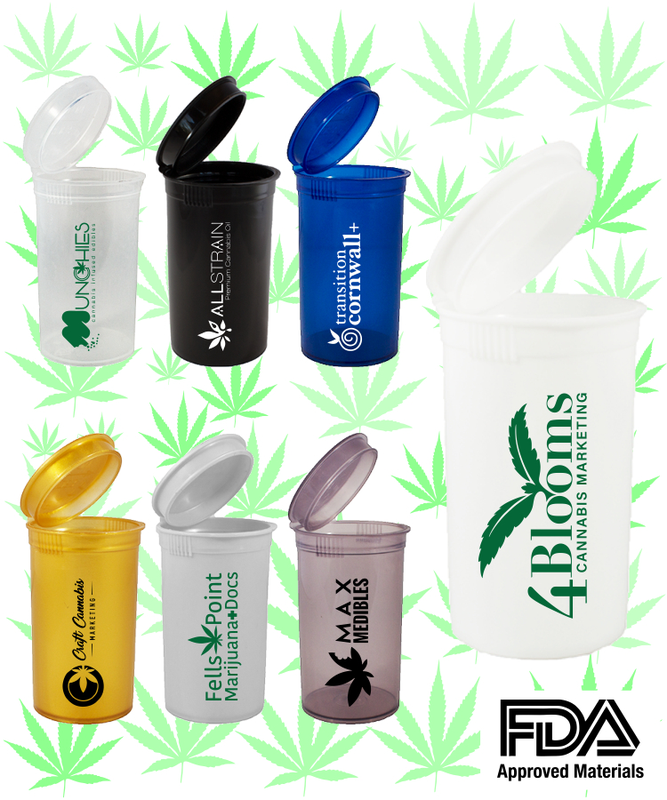 1-Color Logo 19 Dram Pop Top Containers