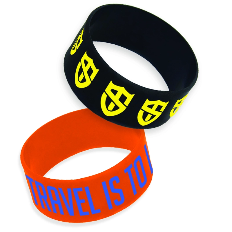 1" Embossed Printed Silicone Wristband