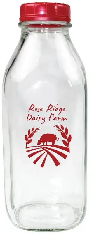 1 Quart Glass Milk Bottle With Lid — view 2