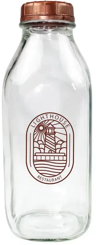 1 Quart Glass Milk Bottle With Lid — view 4