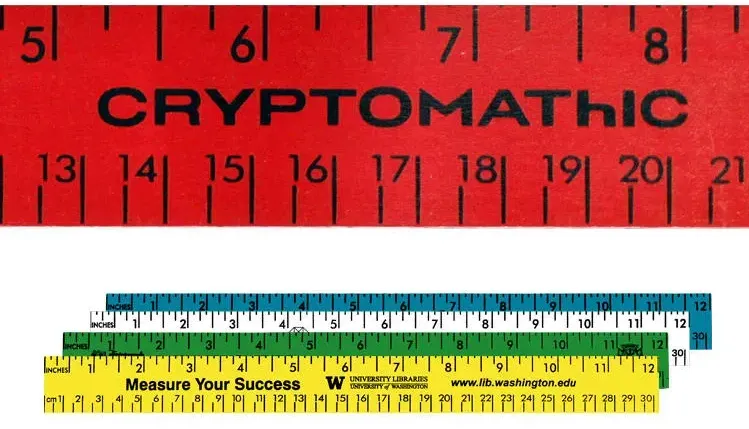 Custom Enamel Wood Ruler - Metric & English Scale, Assorted Colors