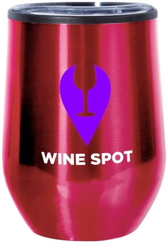Personalized Divvy Stainless Steel Stemless Wine Glass - 12oz. — view 2