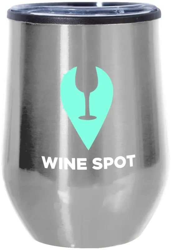 Personalized Divvy Stainless Steel Stemless Wine Glass - 12oz. — view 3