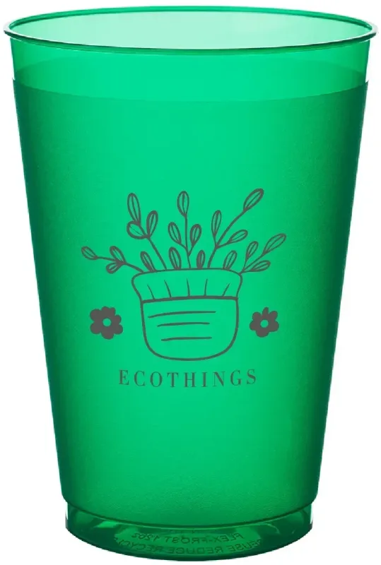 12 oz. Frosted Plastic Stadium Cups (1 Color) — view 2