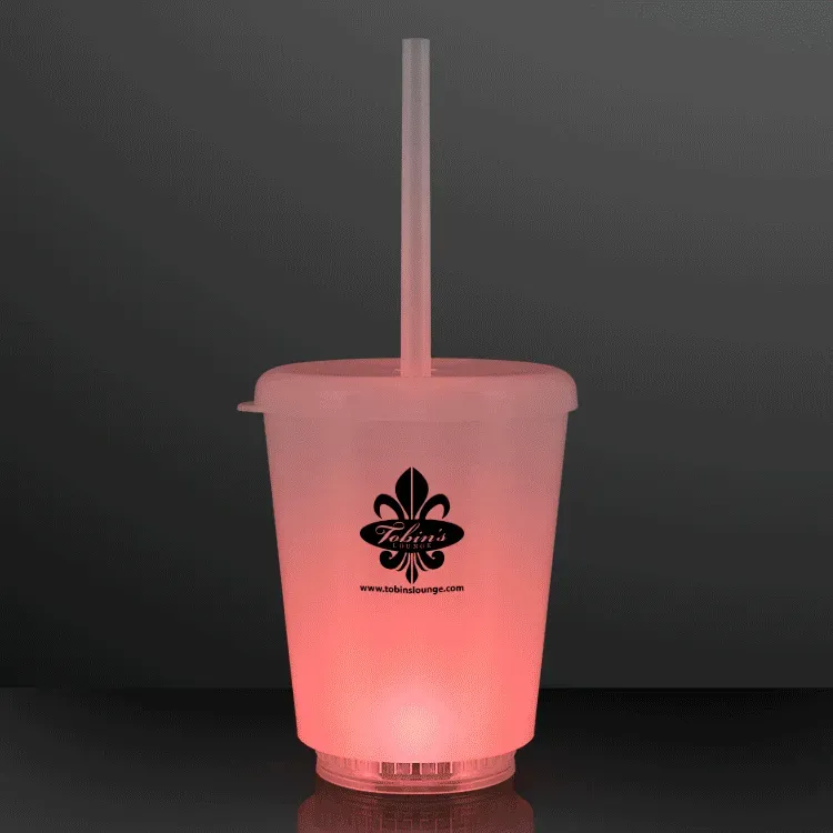 12 oz. Short Tumbler Light Cup with Lid & Straw