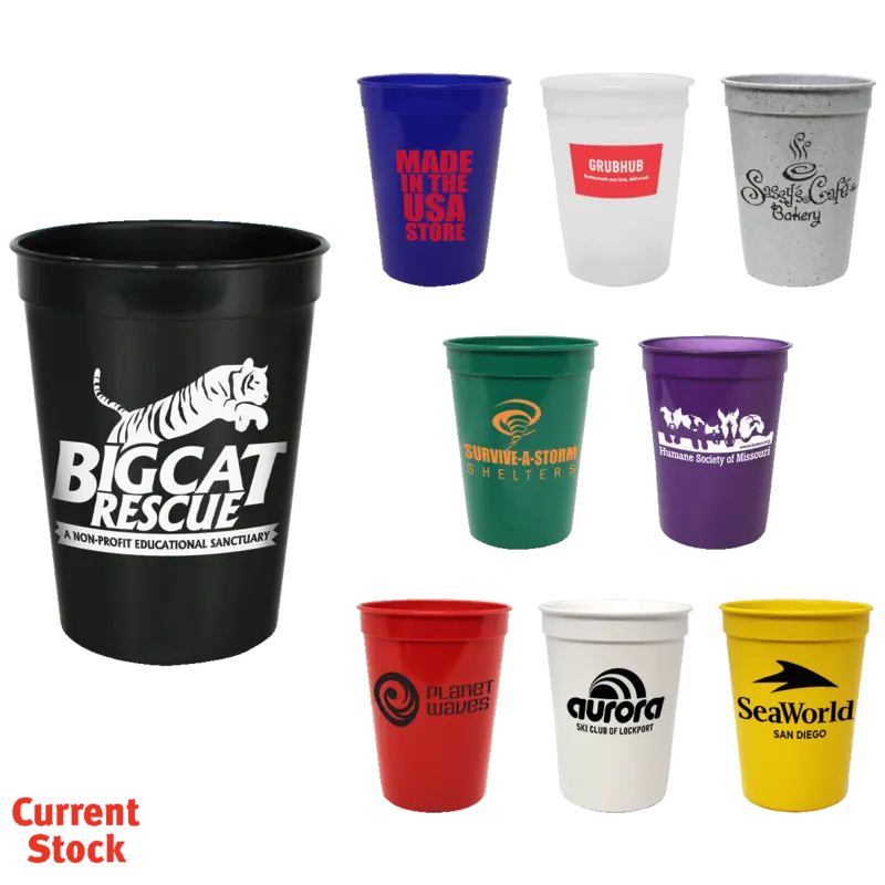 Durable 12 oz Stadium Cup with Optional Lids & BPA FREE