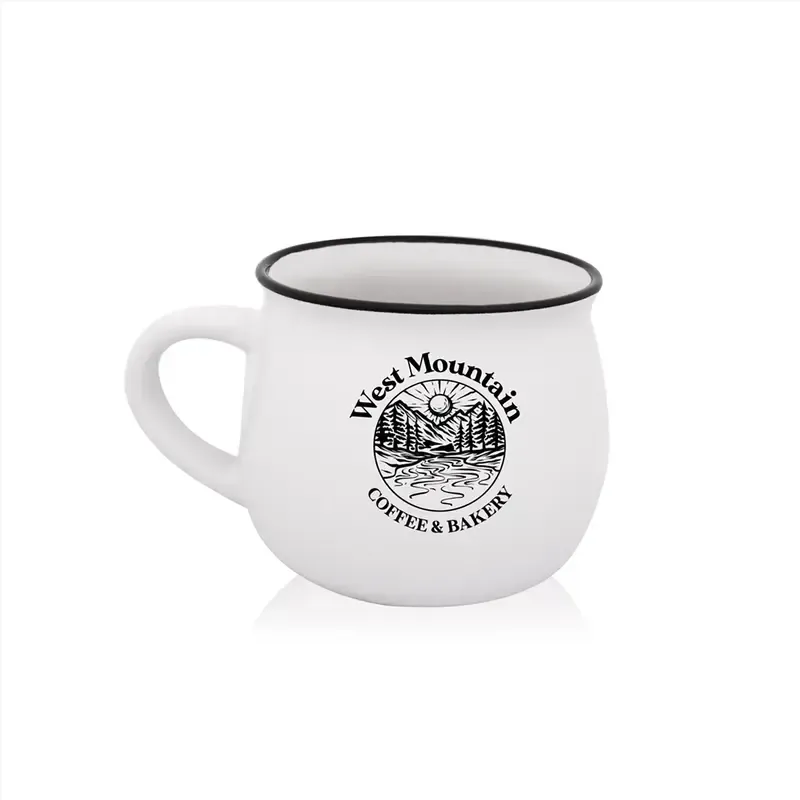 Two-Tone Potbelly Ceramic Mug