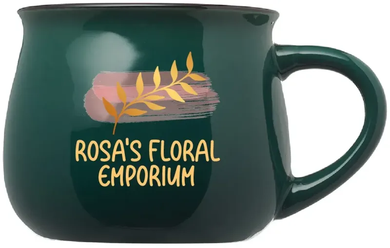 12 oz. Two-Tone Potbelly Ceramic Mug w/ Full Color Imprint — view 2