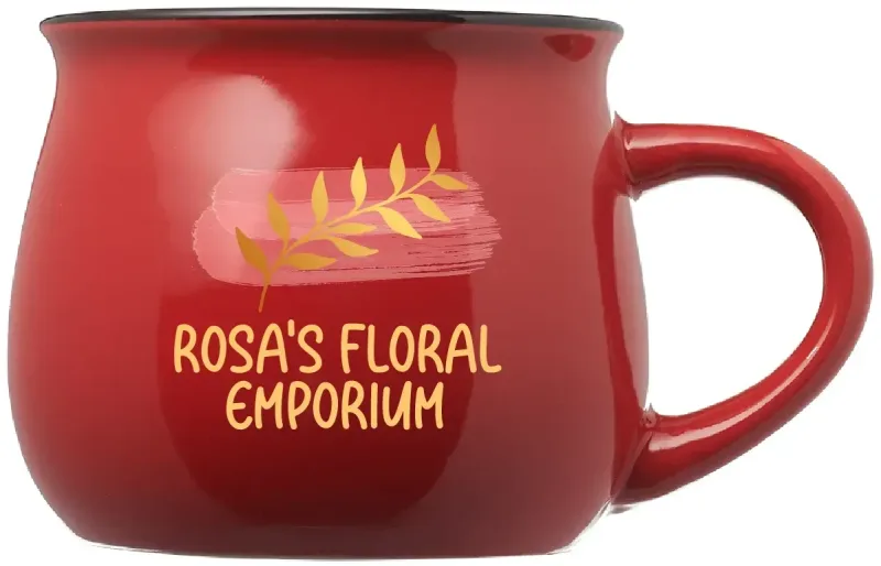 12 oz. Two-Tone Potbelly Ceramic Mug w/ Full Color Imprint — view 3