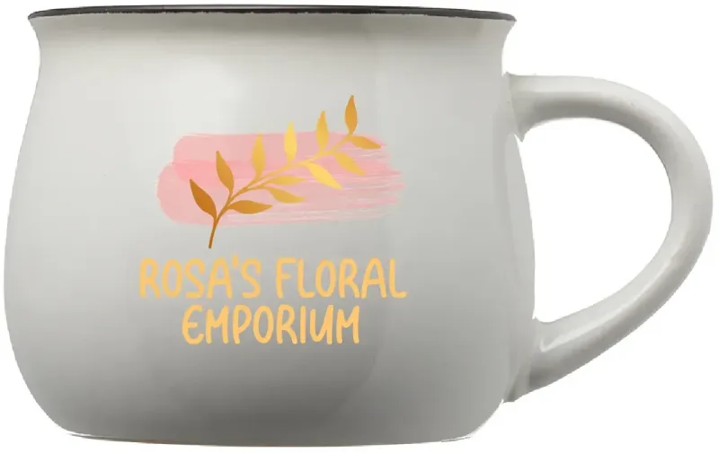 12 oz. Two-Tone Potbelly Ceramic Mug w/ Full Color Imprint — view 4
