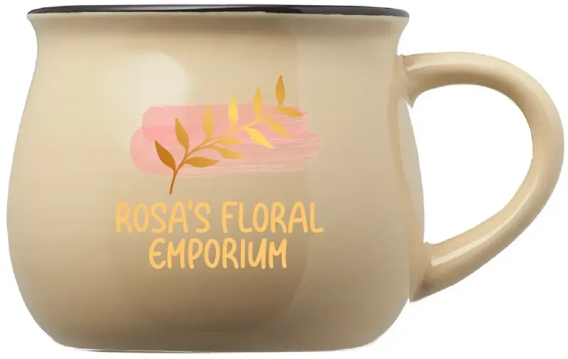 12 oz. Two-Tone Potbelly Ceramic Mug w/ Full Color Imprint — view 5