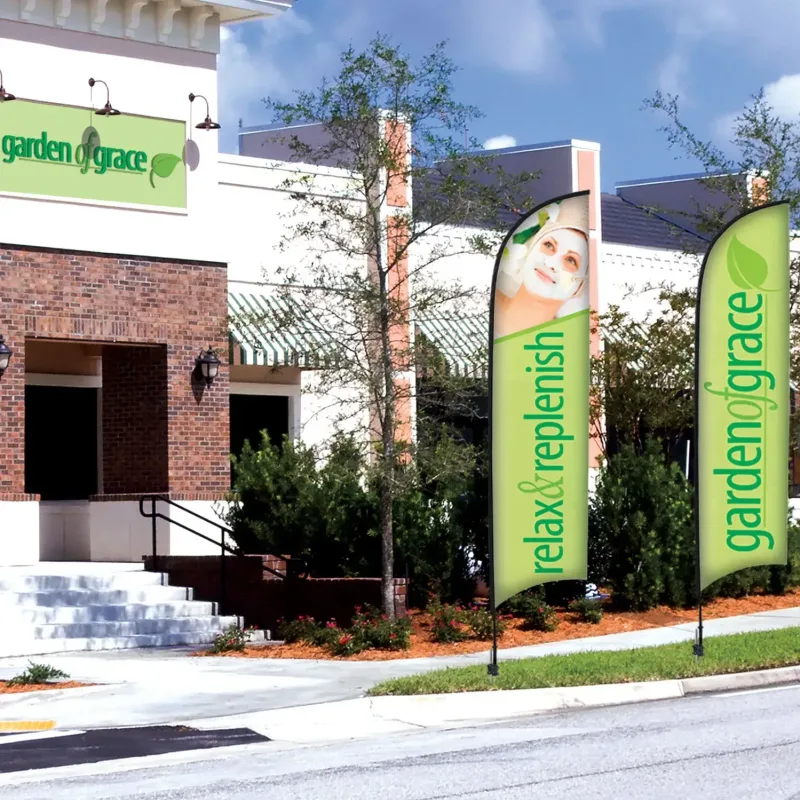 13' Premium Razor Sail Sign Kit (Double-Sided with Ground Spike) — view 3