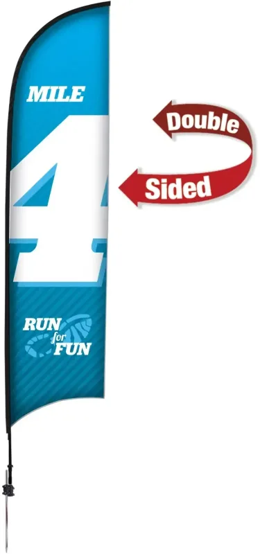 13' Premium Razor Sail Sign Kit (Double-Sided with Ground Spike) — view 6