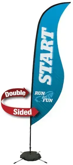13' Premium Sabre Sail Sign Kit (Double-Sided with Scissor Base)
