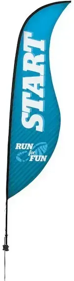 13' Premium Sabre Sail Sign Kit (Single-Sided with Ground Spike)