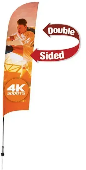 13' Streamline Razor Sail Sign Kit (Double-Sided with Ground Spike)