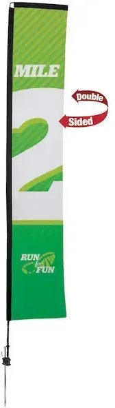 14.5' Premium Rectangle Sail Sign Kit (Double-Sided with Ground Spike & Ground Anchor)
