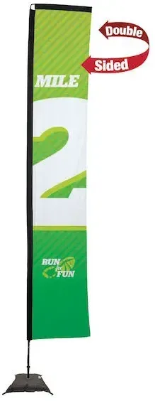 14.5' Premium Rectangle Sail Sign Kit (Double-Sided with Scissor Base)