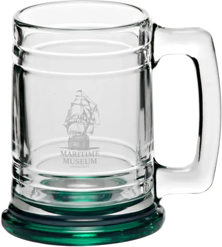 15 oz. Anchor Glass Beer Mugs (Laser Engraved) — view 2