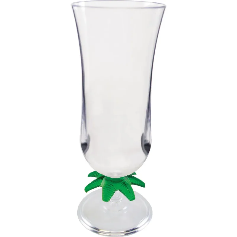 15 oz. Palm Tree Plastic Hurricane Glass — view 2