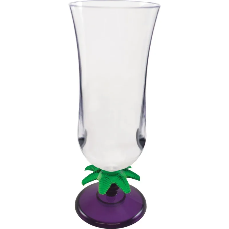 15 oz. Palm Tree Plastic Hurricane Glass — view 6
