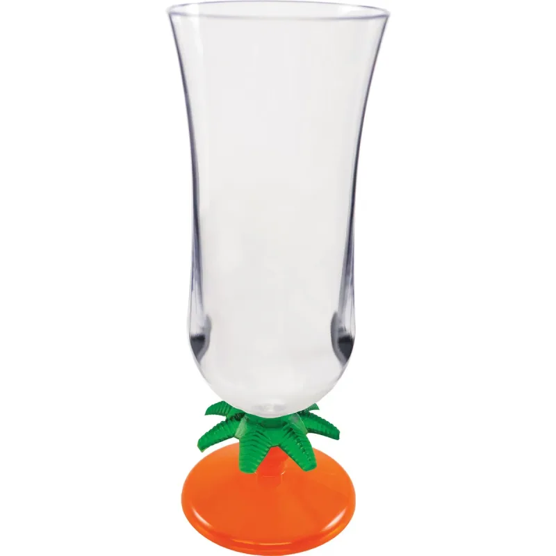 15 oz. Palm Tree Plastic Hurricane Glass — view 7