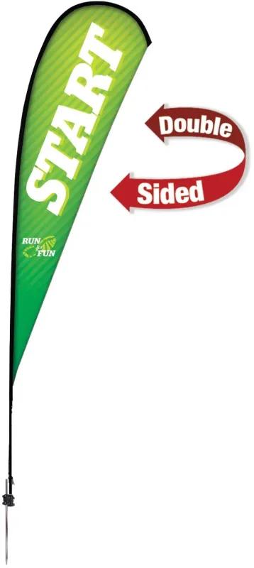 15' Premium Teardrop Sail Sign Kit (Double-Sided with Ground Spike & Ground Anchor) — view 3