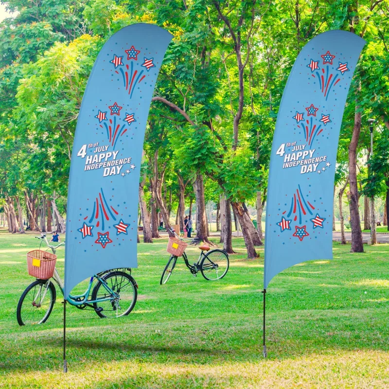 15' Value Razor Sail Sign Kit (Single-Sided with Cross Base) — view 2