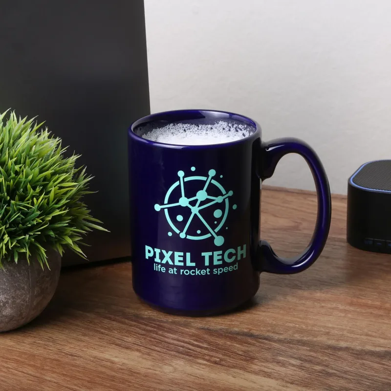 15oz Ceramic Mug: Cobalt — view 2