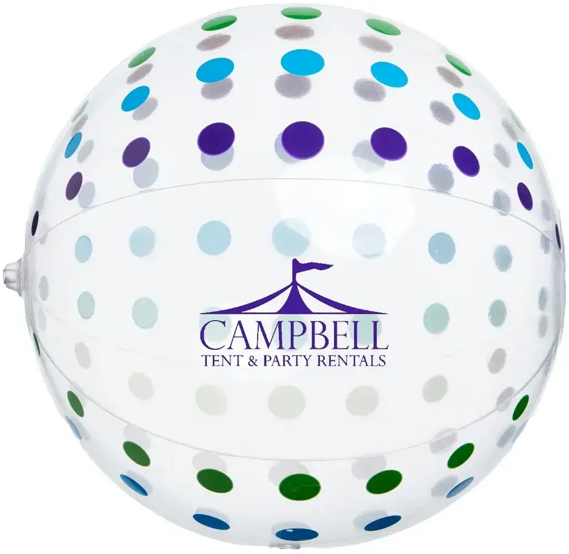 Custom Printed Polka Dot Beach Ball - 16"