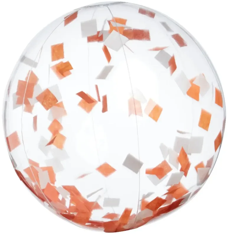 Orange & White Confetti Beach Ball - 16" — view 2