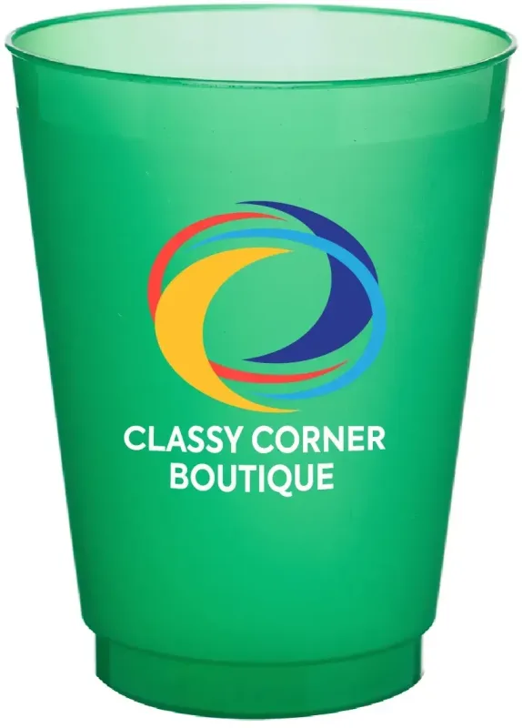 16 oz. Court Side Frosted Plastic Stadium Cups Full Color Imprint — view 2