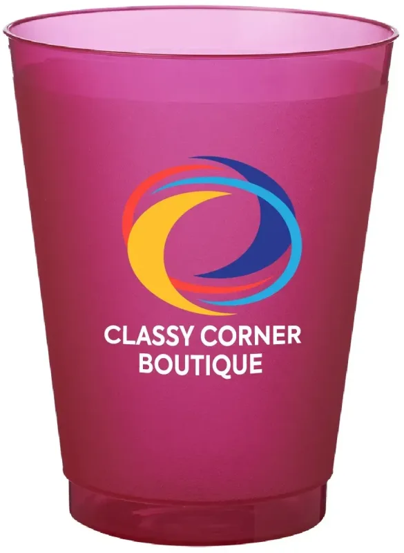 16 oz. Court Side Frosted Plastic Stadium Cups Full Color Imprint — view 3