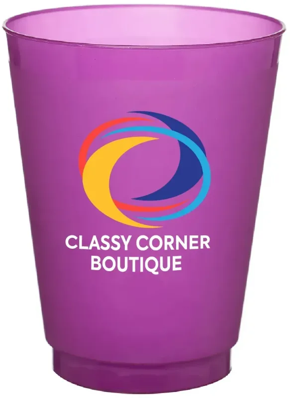 16 oz. Court Side Frosted Plastic Stadium Cups Full Color Imprint — view 4